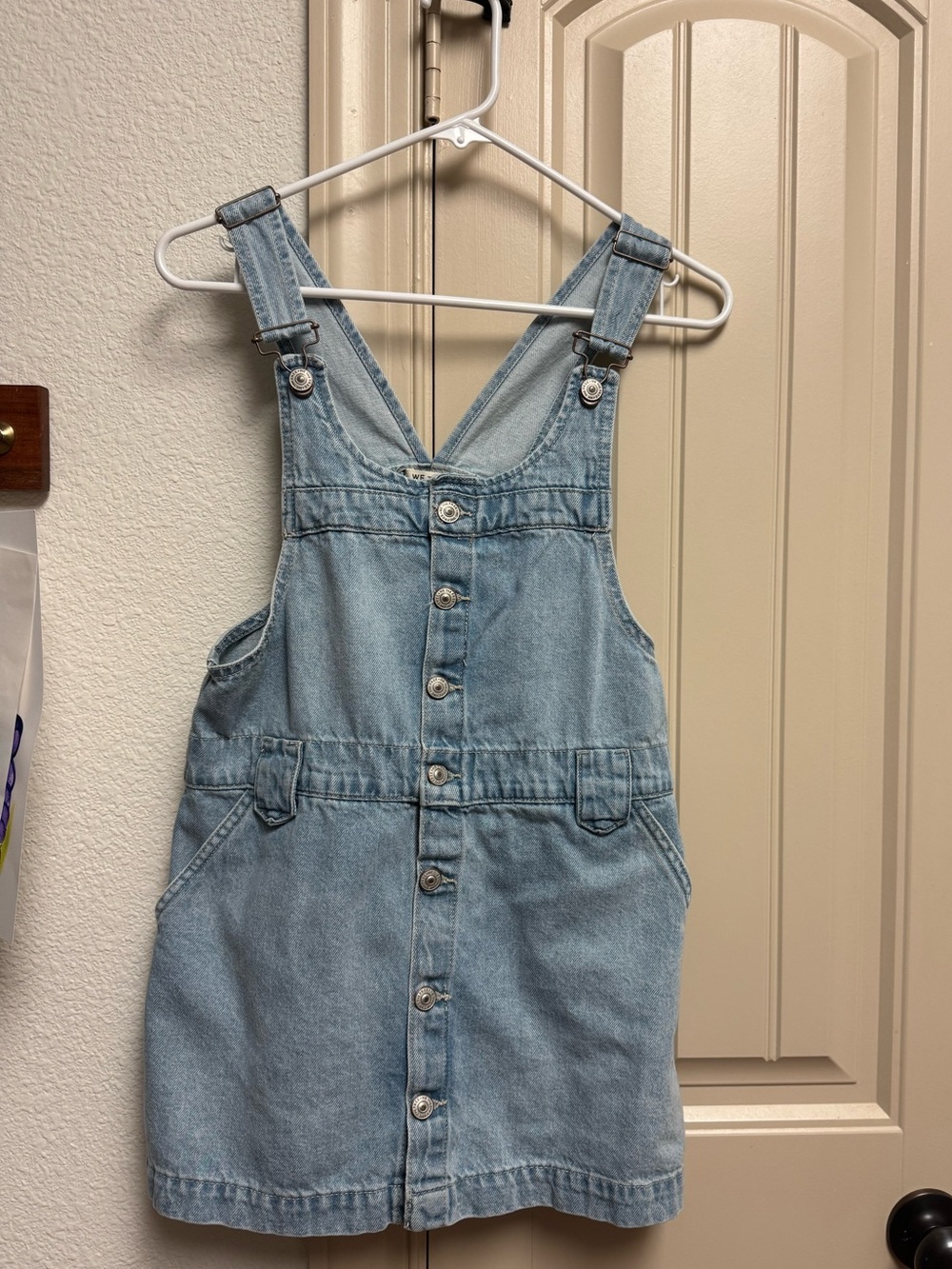 We the free by free people Light Blue Denim Overall Dress - Classic Button